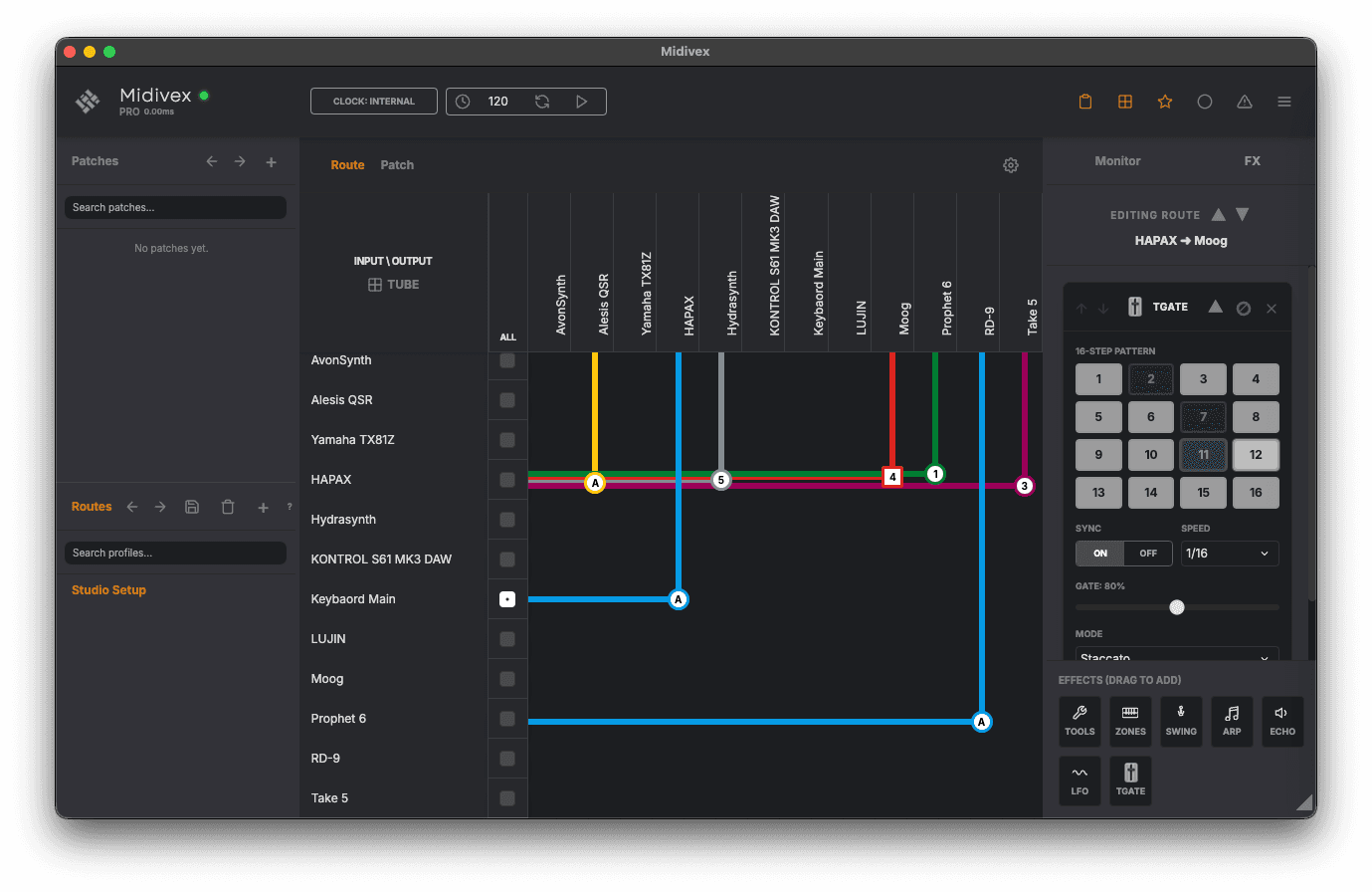 Trance gate effect on the Moog