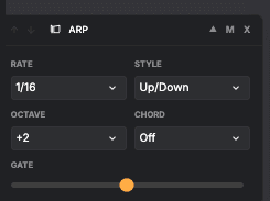 Midivex Arpeggiator effect panel