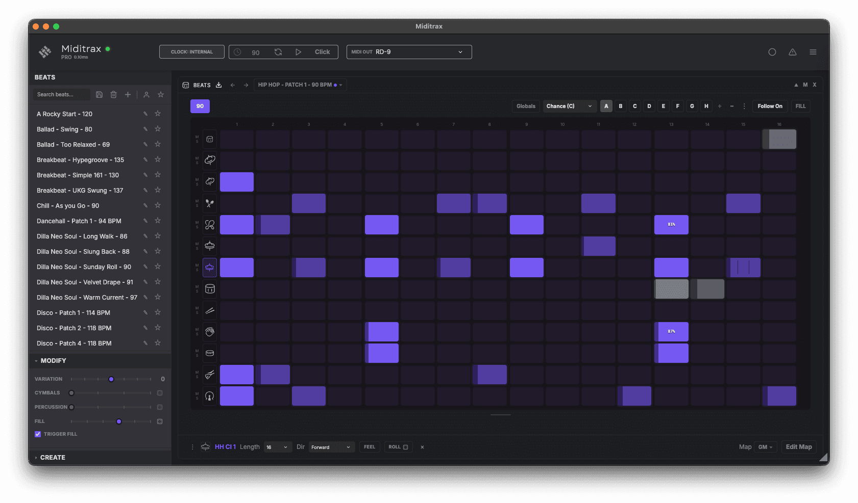 Miditrax, the standalone version of the Trax sequencer
