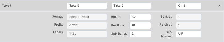Sequential Take 5 custom preset configuration in Midivex